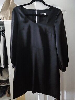 H&M Black Satin Dress